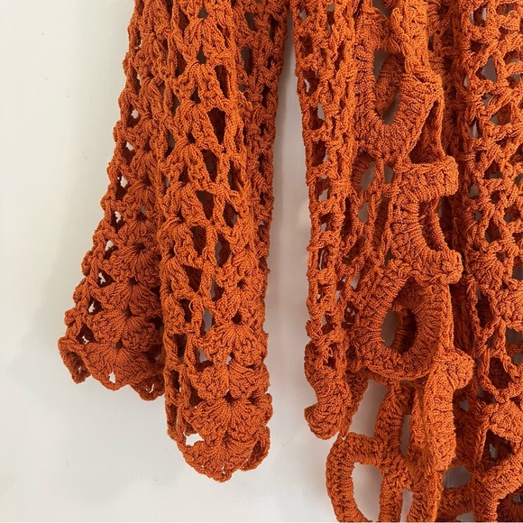 TEMPO PARIS CROCHET SWEATER | BURNT ORANGE | RUST | MEDIUM | GREAT CONDITION - Picture 5 of 10